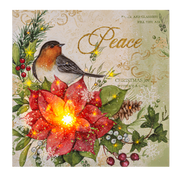 Light Up Winter Bird Canvas Wall Decor - Robin