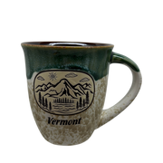 Mountain Scene Drip Glaze Mug - Green