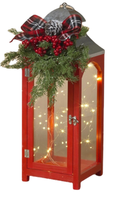 Red Holiday Lantern B/O