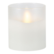 Hand-Poured Wax LED Candle in Frosted Glass