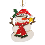 Rustic Wooden Ornament - Snowman