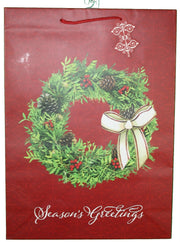Paper Images Jumbo Gift Bag With Gift Tag - Season's Greeting Wreath