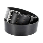 P&B Amish Men's Double Prong Leather Belt - Black by Lenny's Shoe & Apparel