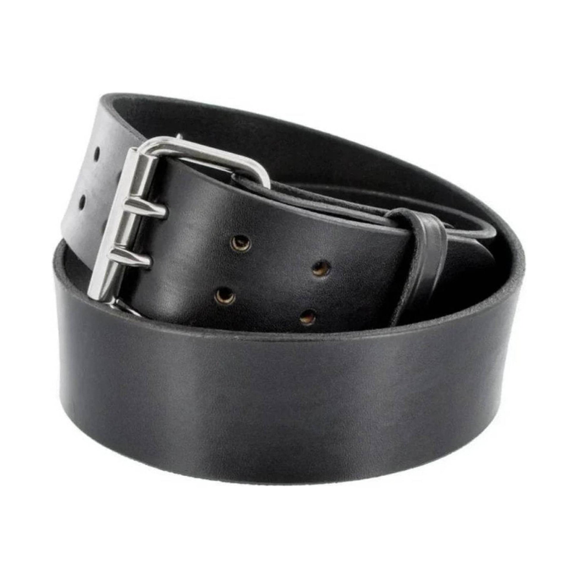 P&B Amish Men's Double Prong Leather Belt - Black by Lenny's Shoe & Apparel
