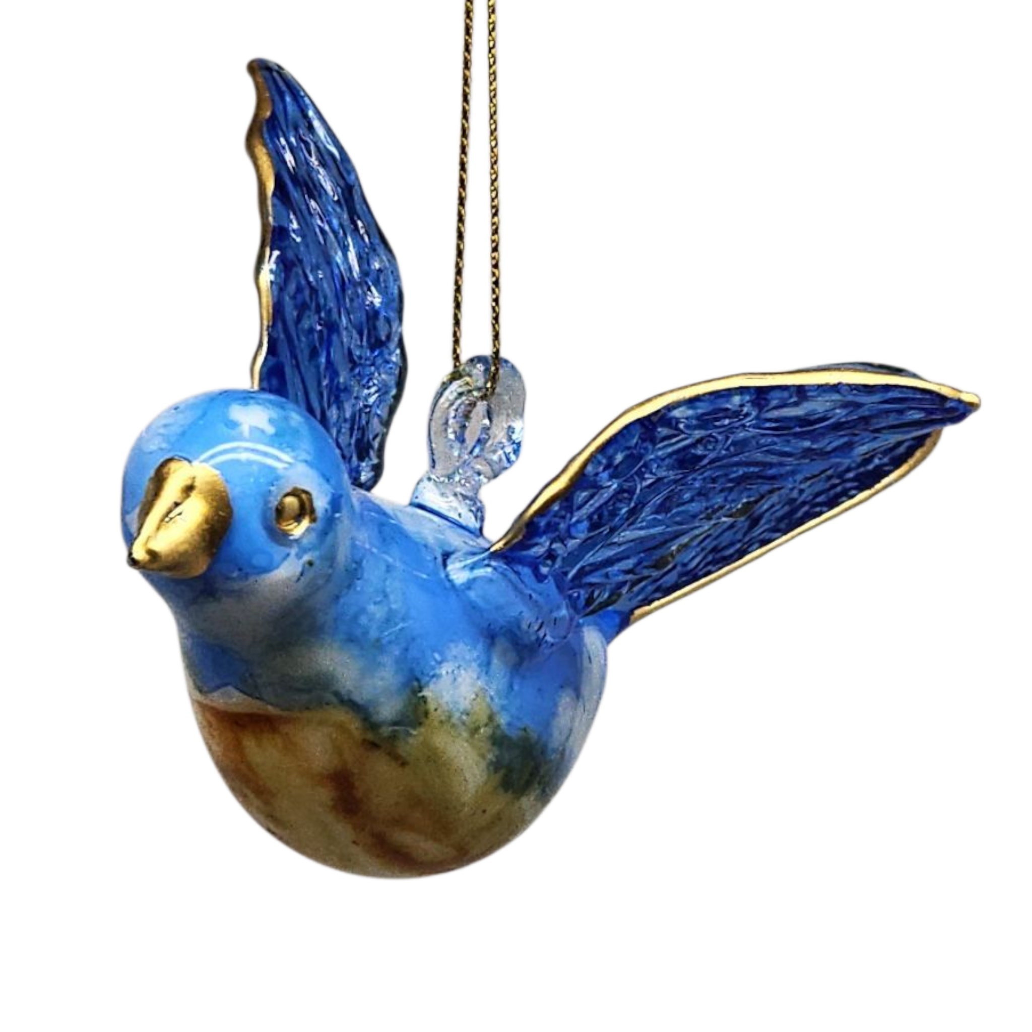 Blown Glass Bluebird - Azure Sky