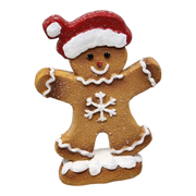 Gingerbread Cookie Figurine - Santa Hat Boy