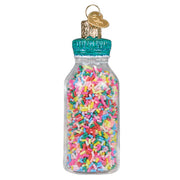 Jar Of Sprinkles Glass Ornament