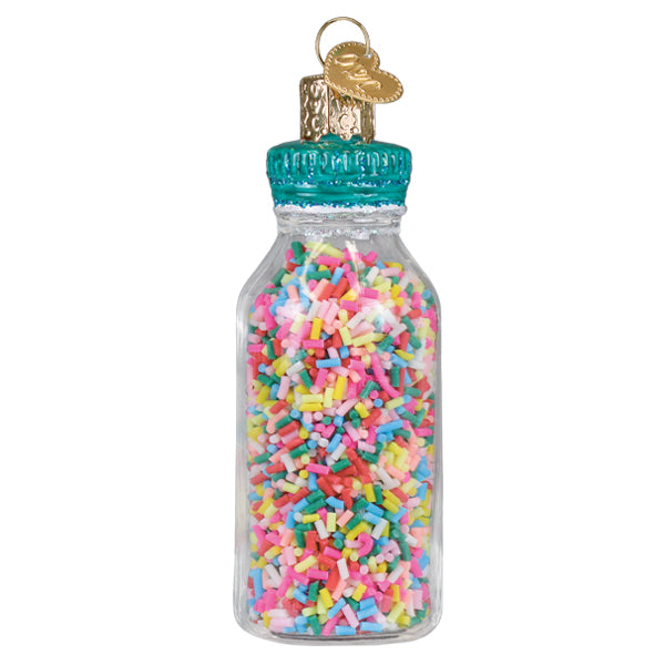 Jar Of Sprinkles Glass Ornament