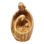 Modern Style Holy Family Carved Nativity - Olive Wood - 6.75 Inch