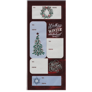 Foil Peel and Stick Gift tags - Burgundy Classics