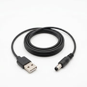 USB to DC Jack - 5.5 x 2.1 - Black
