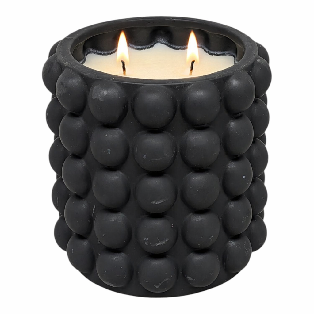 2 Wick Baked Apple Scented Candle in Matte Black Ceramic Jar