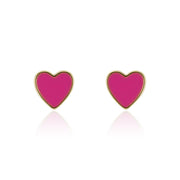 Enamel Heart Studs by elliparr