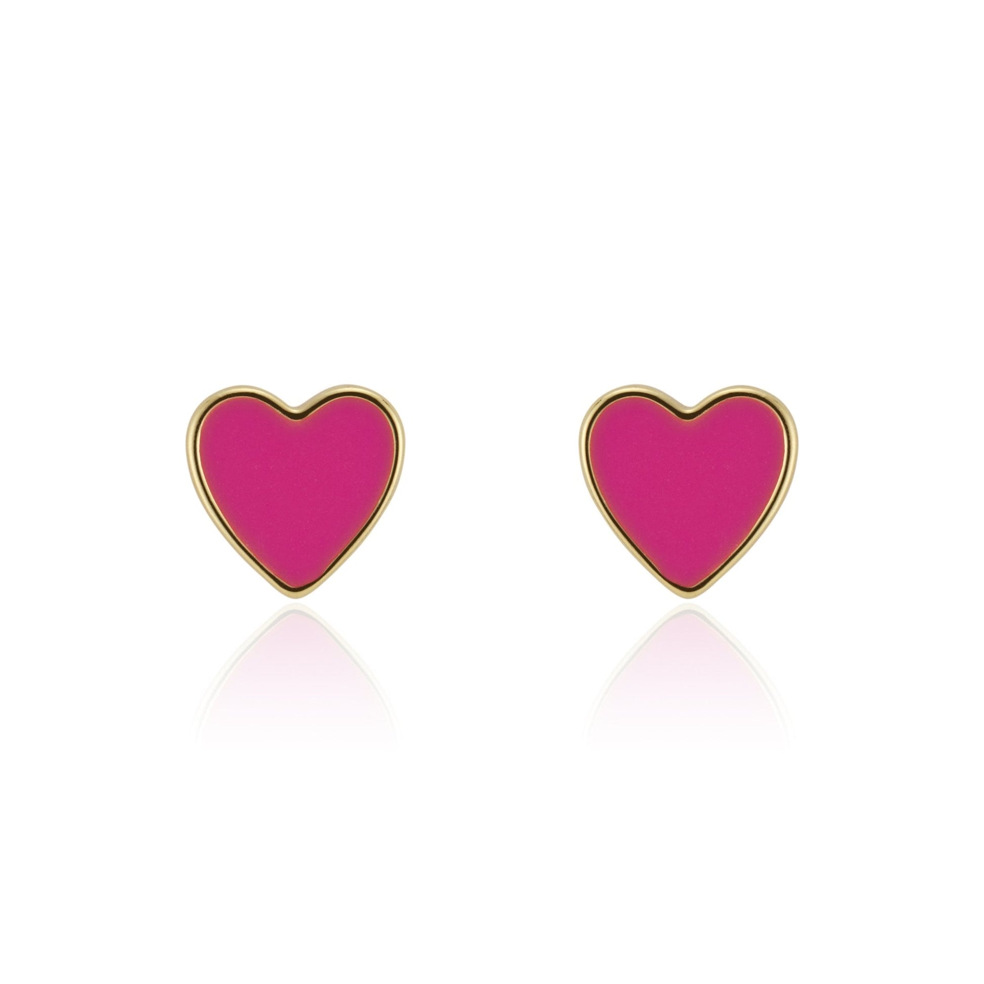 Enamel Heart Studs by elliparr