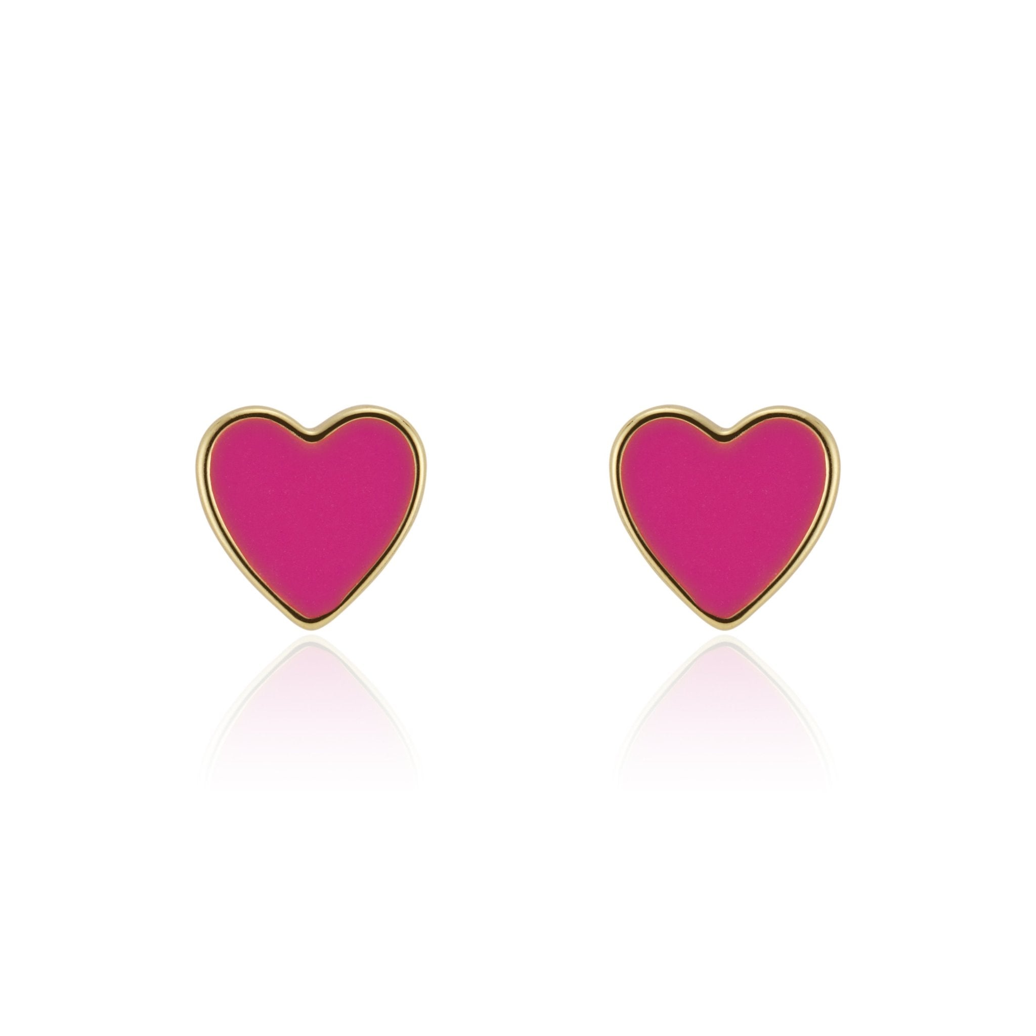 Enamel Heart Studs by elliparr