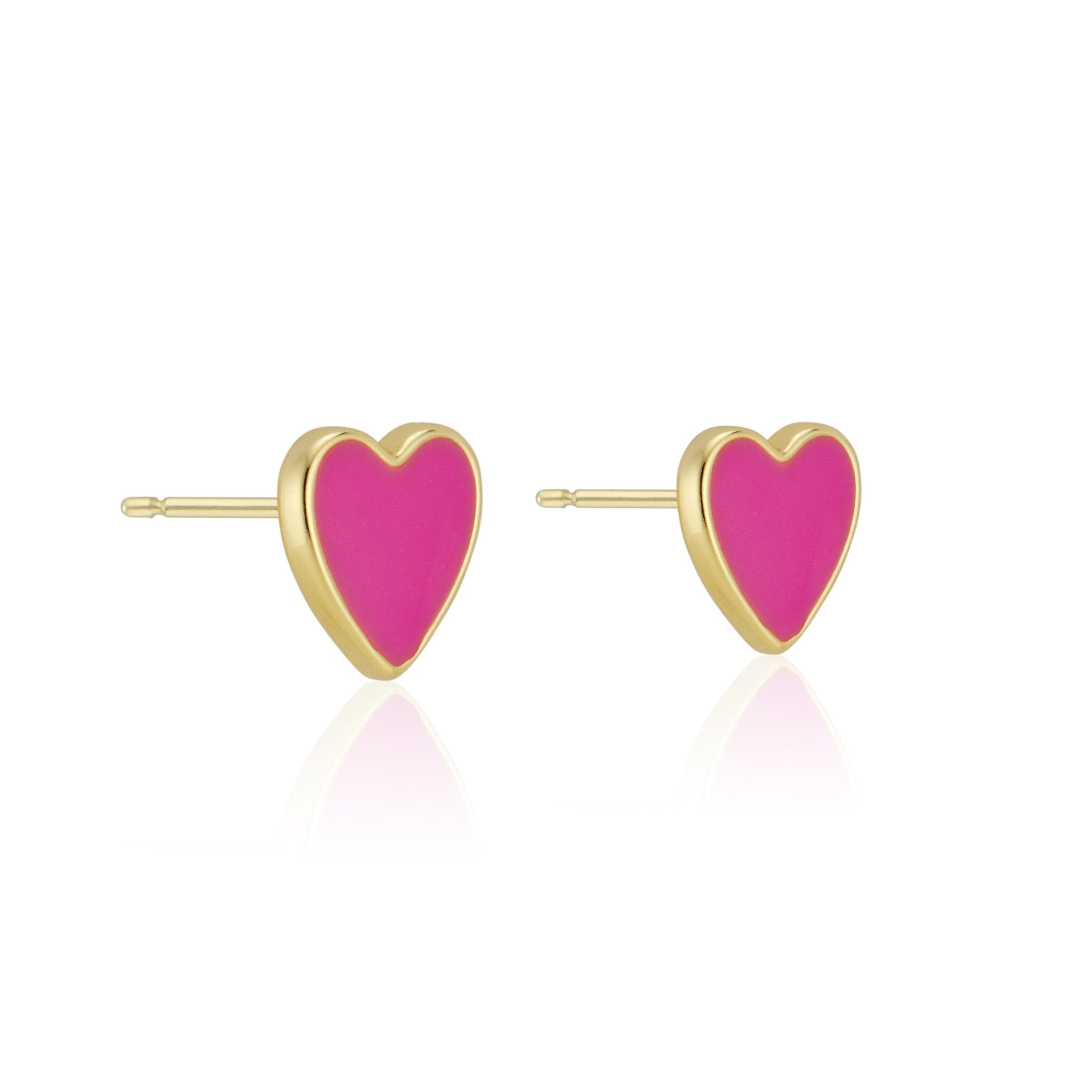 Enamel Heart Studs by elliparr