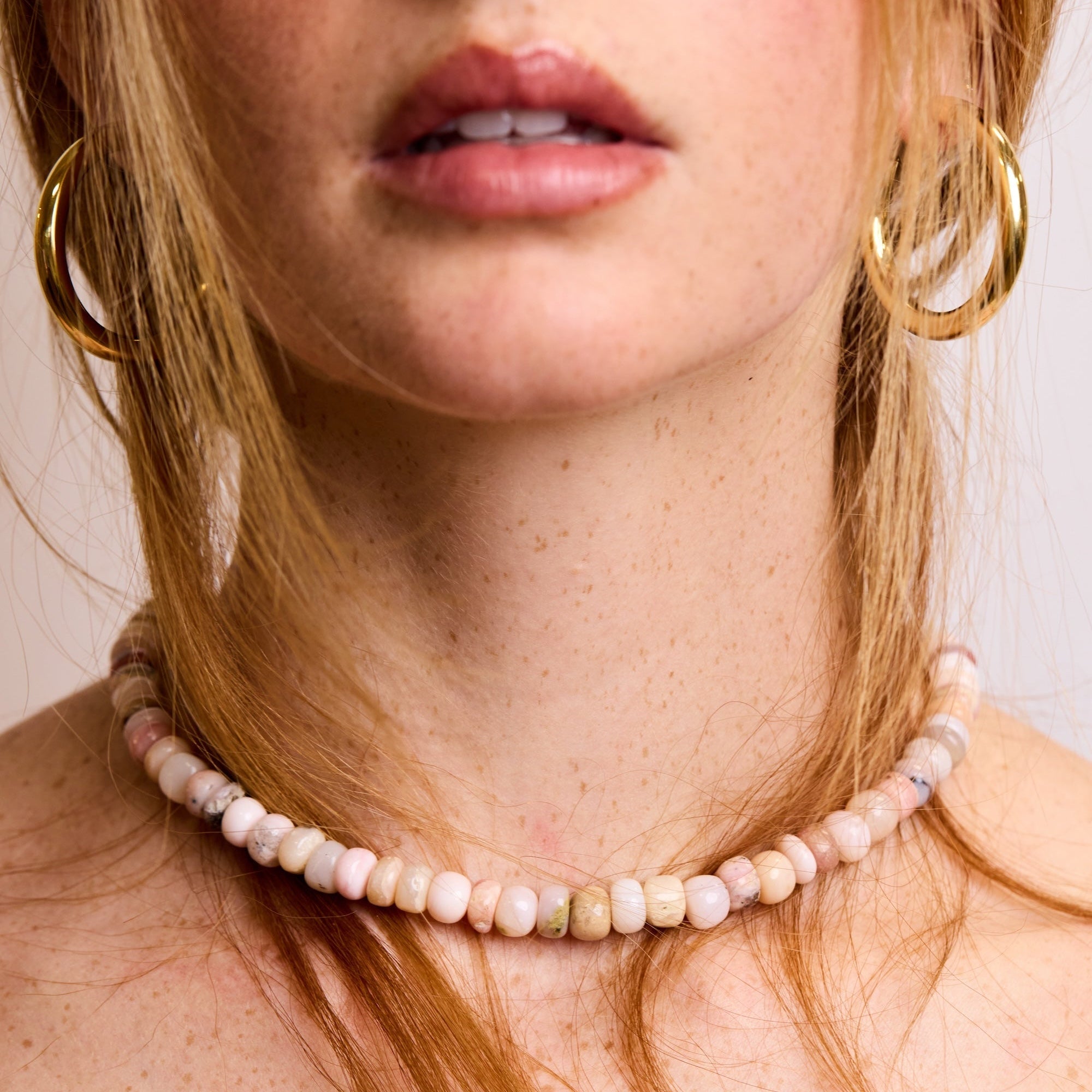 Pink Opal Collar Necklace