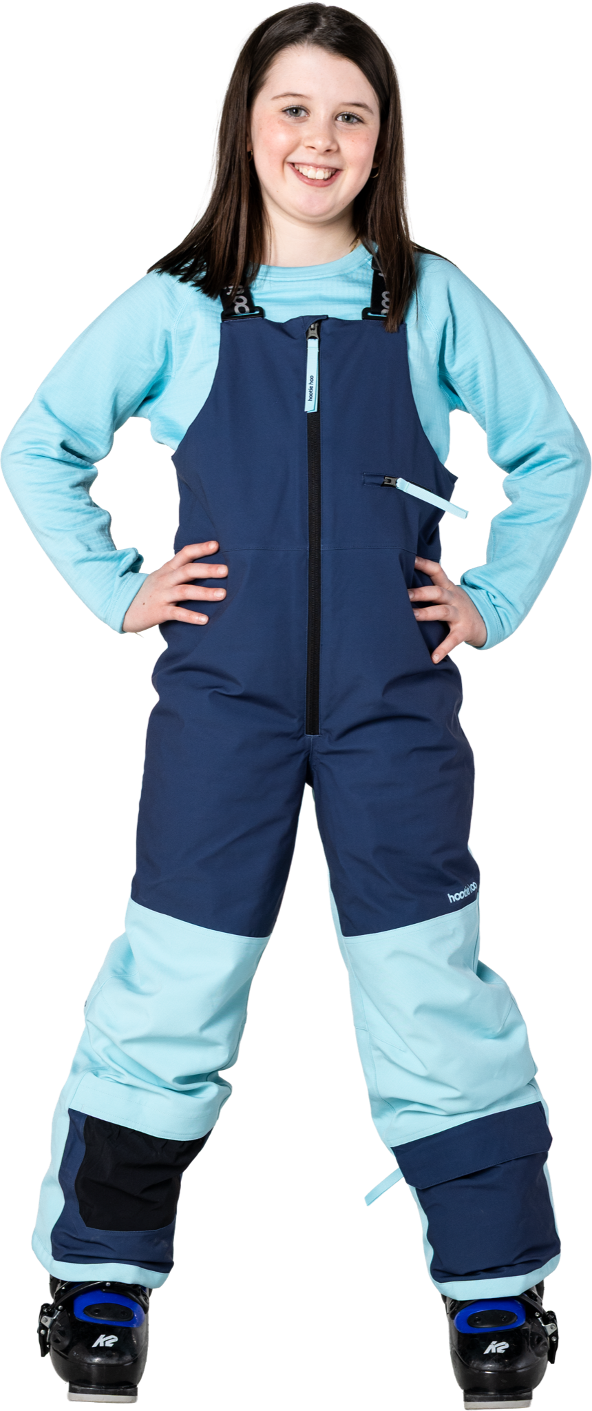 Kids Pinnakle Insulated Bib Snow Pants - Sea Blue/Turquoise