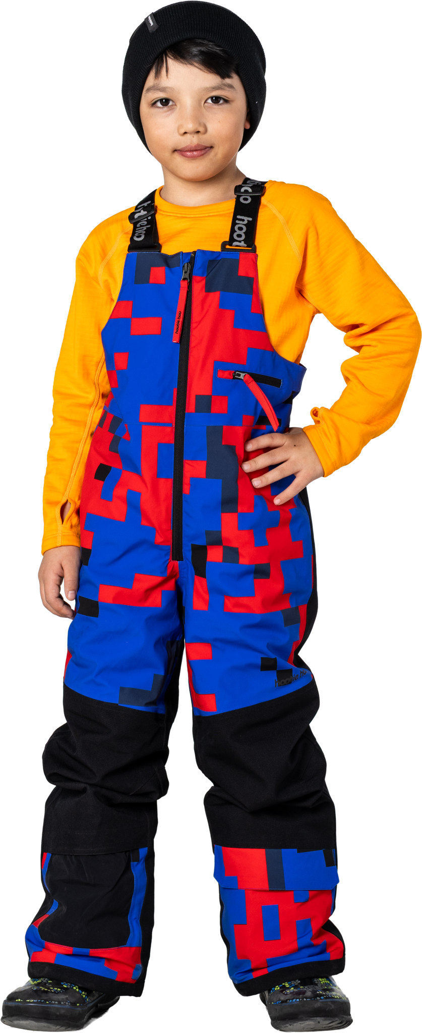 Kids Pinnakle Insulated Bib Snow Pants - Vivid Blue Block Camo