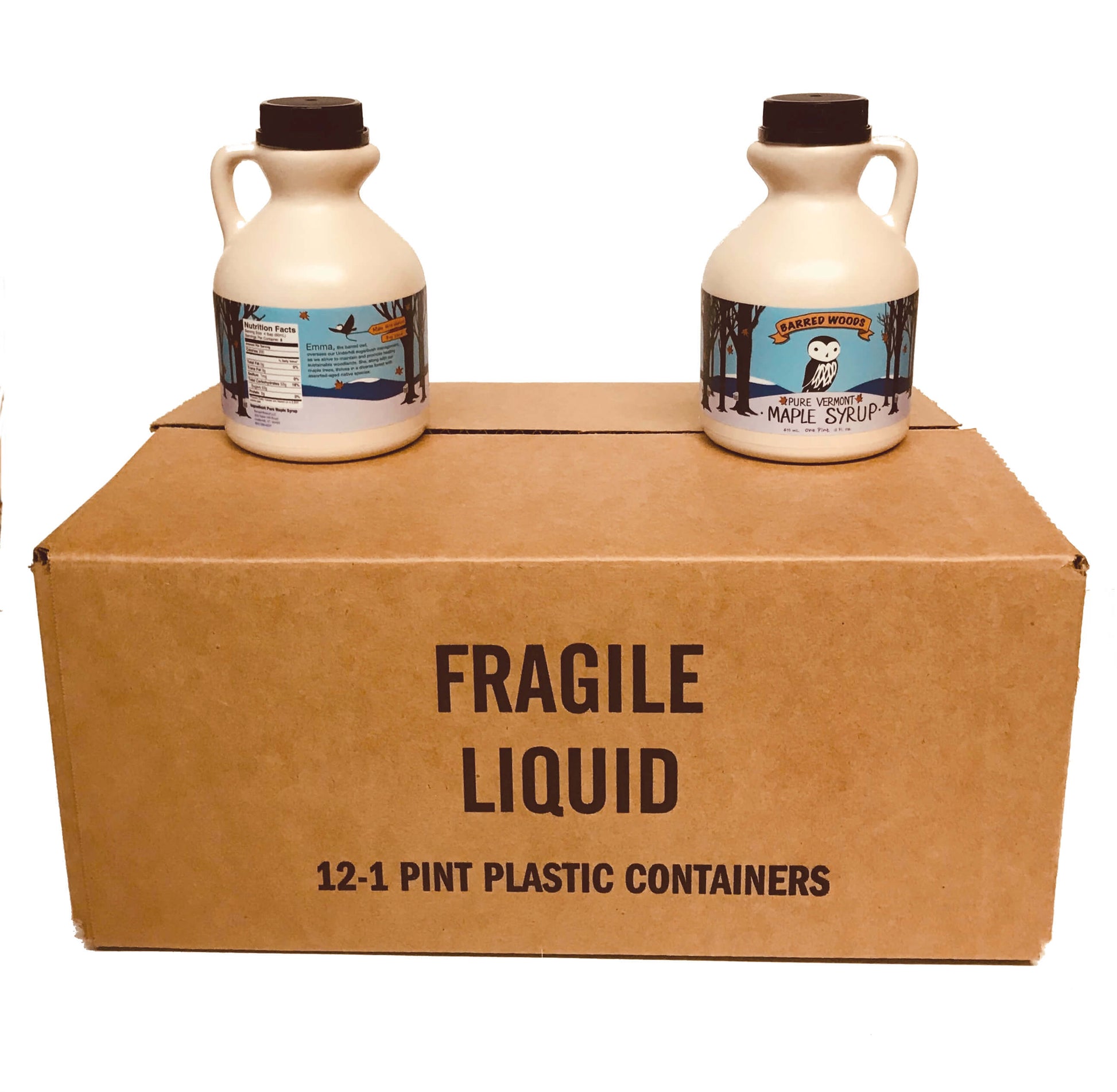 Case of 12 One Pint Jugs of Maple Syrup, Perfect for Favors or to Say Thanks by Barred Woods Maple