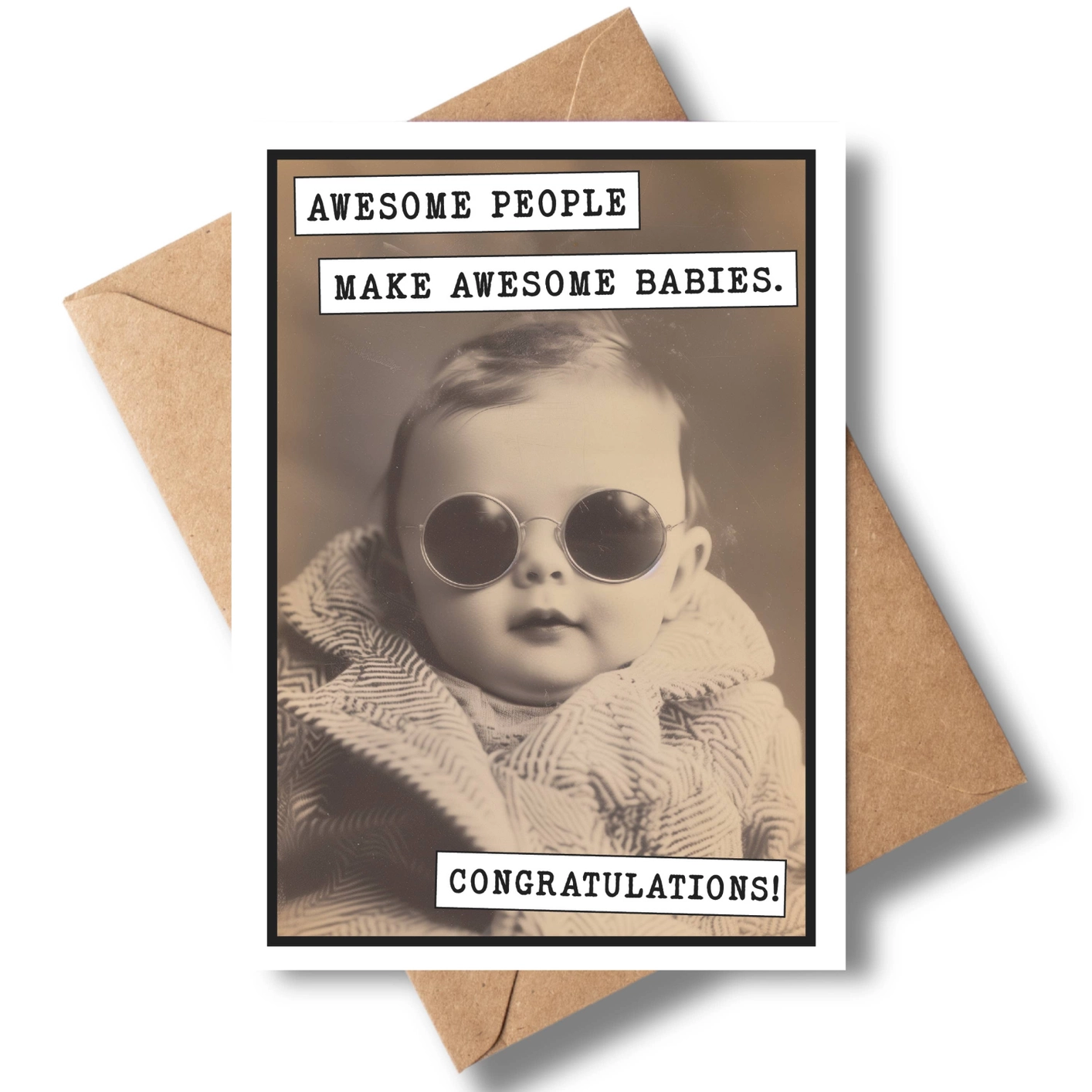Baby Shower Card - Awesome People Make Awesome Babies