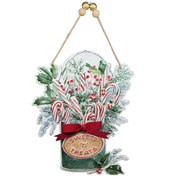 Metal Candy Jar with Bow - 10" Decor