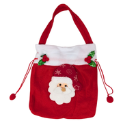 Santa Hobo Gift Bag with Pom-Pom Drawstrings (Red)