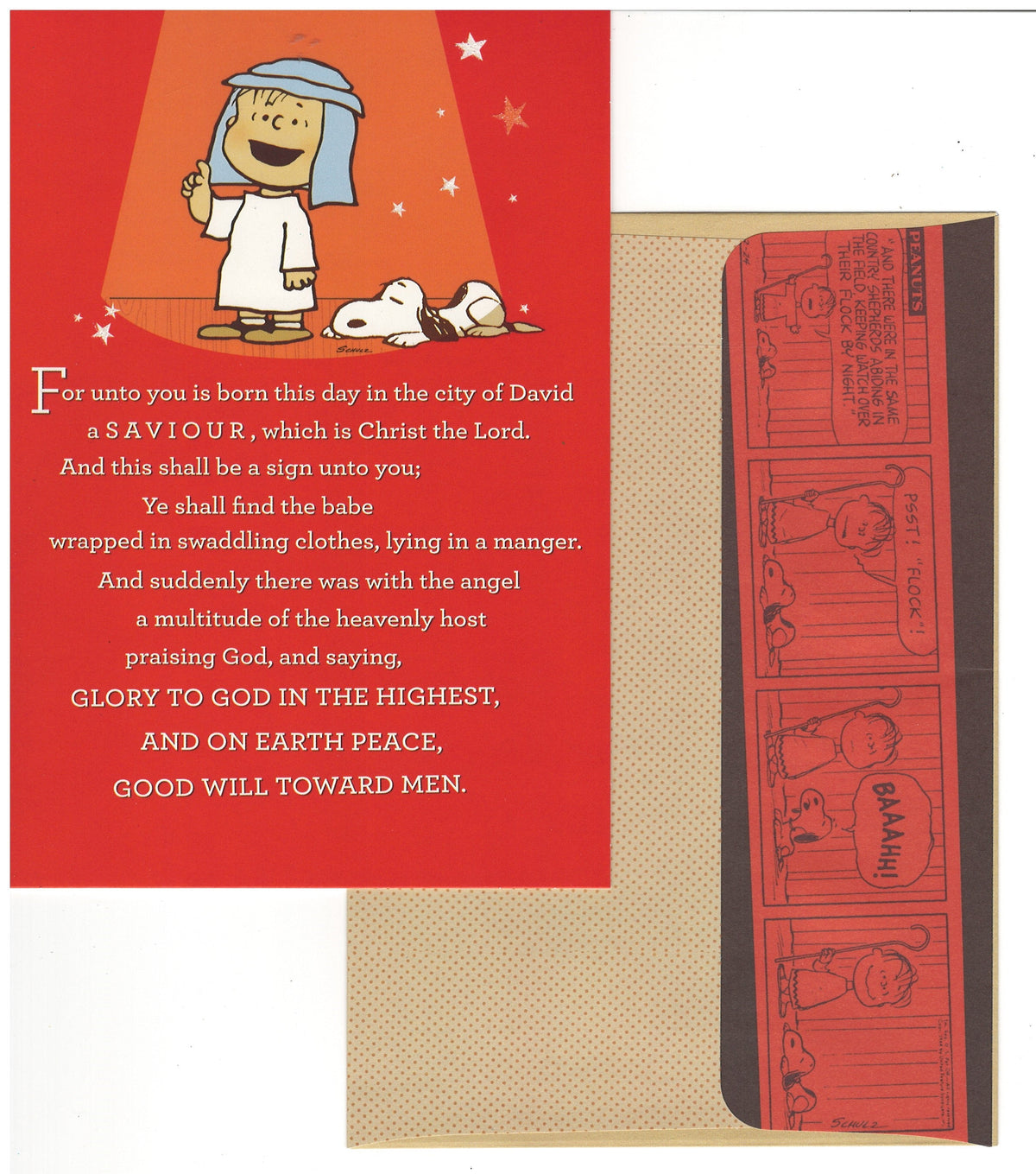 Linus in the Manger Scene Christmas Cards