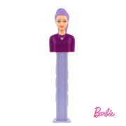 Pez Barbie Dispenser with 3 Candy rolls - Purple Hair Barbie