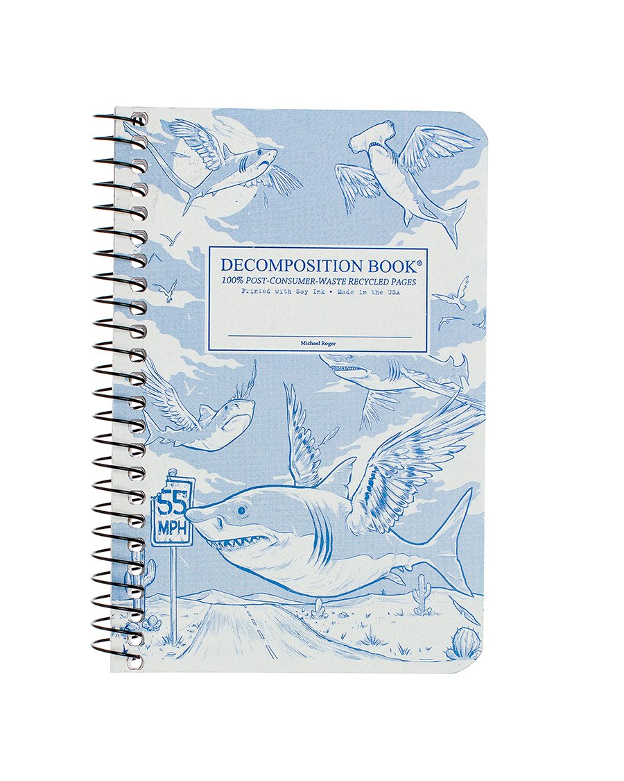 Decomposition Notebook - Pocket Spiral - Flying Sharks by Homeportonline