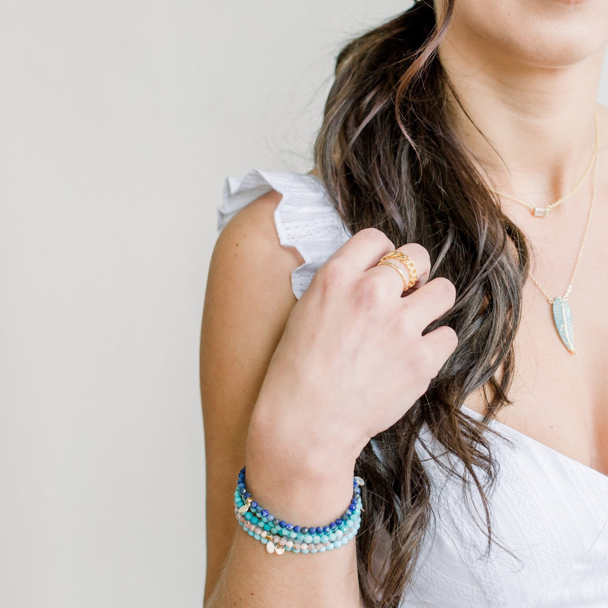 Posh Mini Beaded Bracelet | Aquamarine by elliparr