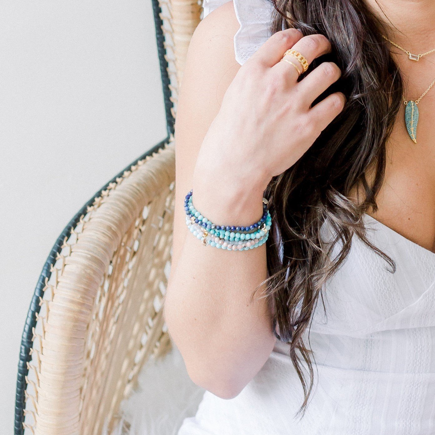 Posh Mini Beaded Bracelet | Aquamarine by elliparr