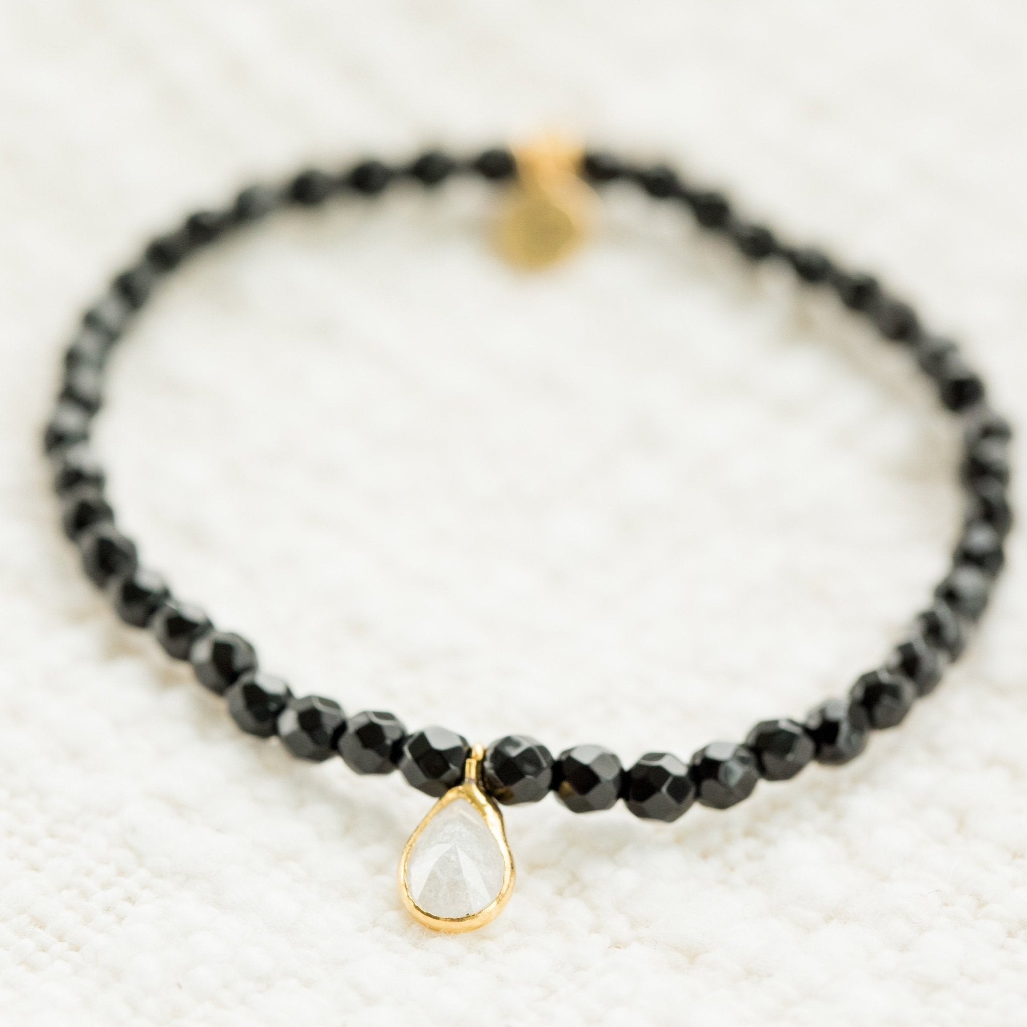 Posh Mini Beaded Bracelet | Black Onyx by elliparr