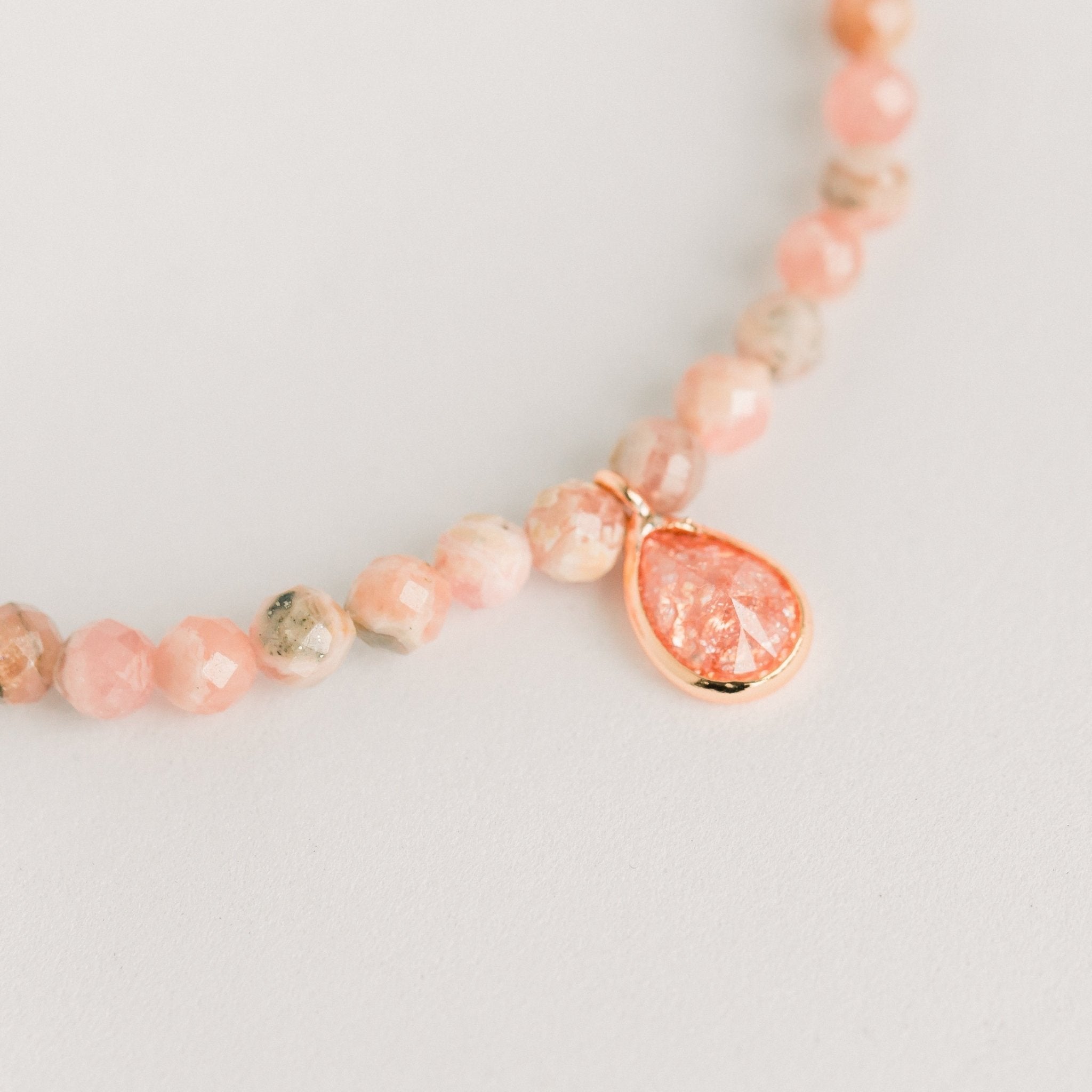 Posh Mini Beaded Bracelet | Pink Rhodochrosite by elliparr