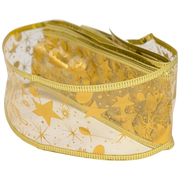 Sheer Wire-edged 2 inch Ribbon - 6 Feet - Gold