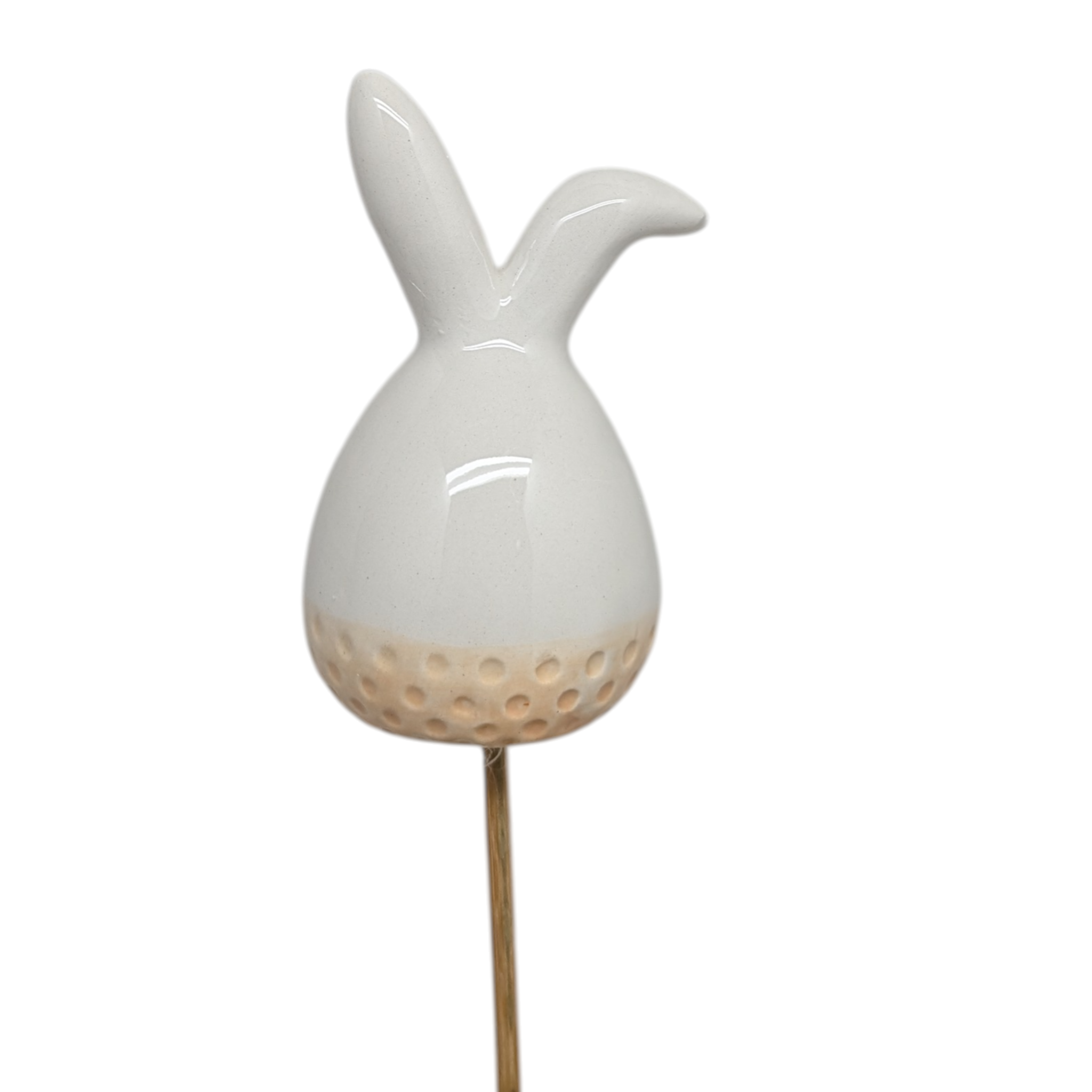 Ceramic Easter Bunny Floral Pick - Peach