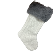 21" Knit Fabric Stocking - Grey Cuff
