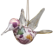 Blown Glass Hummingbird - Lilac Marble