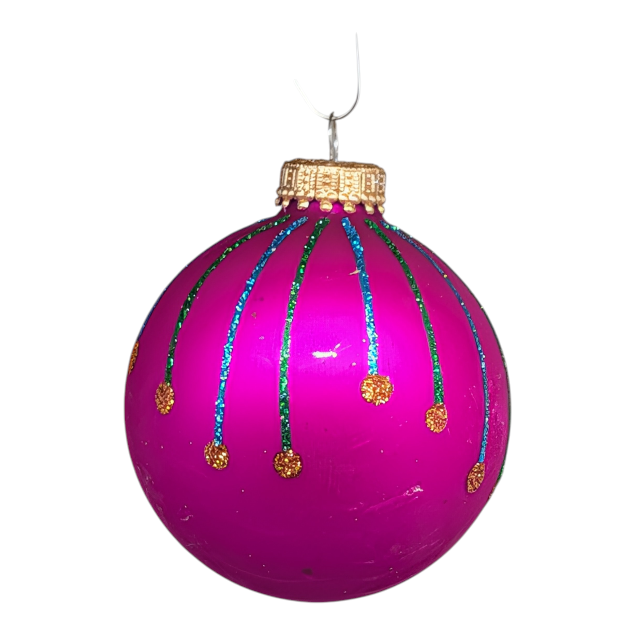 Krebs Value Glass Ornament 4 pack - Neon Drip