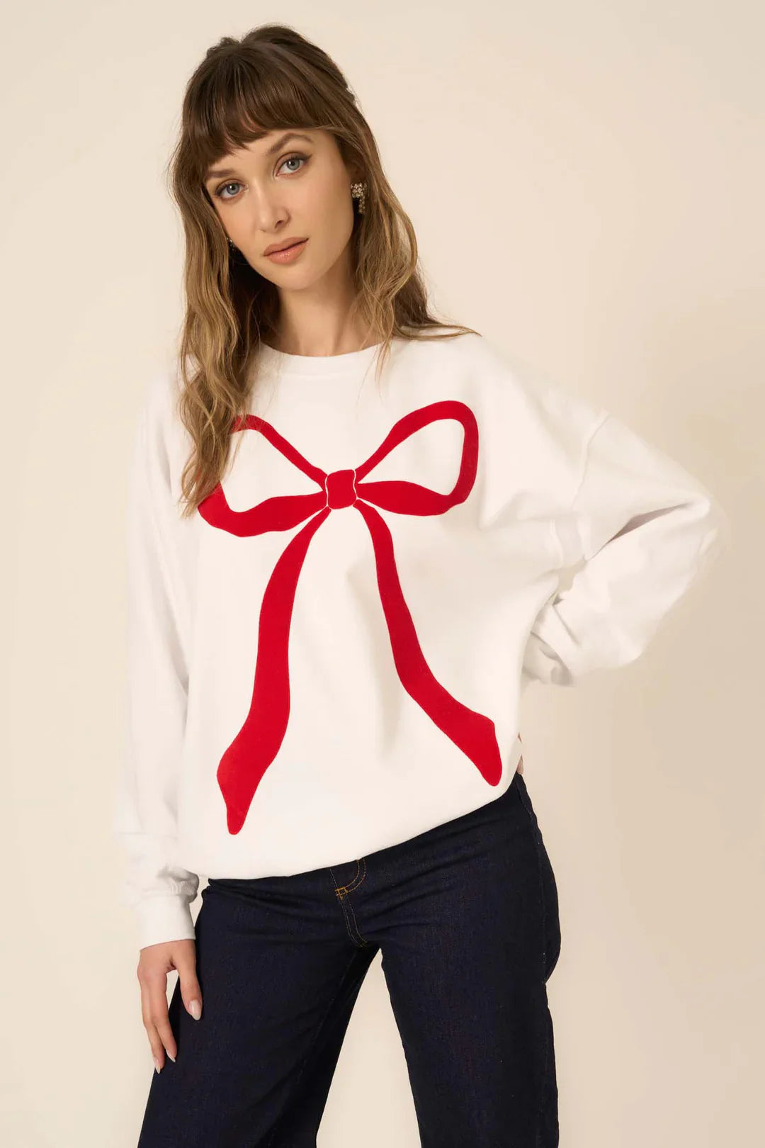 Project Social T Flocked Bow Sweatshirt