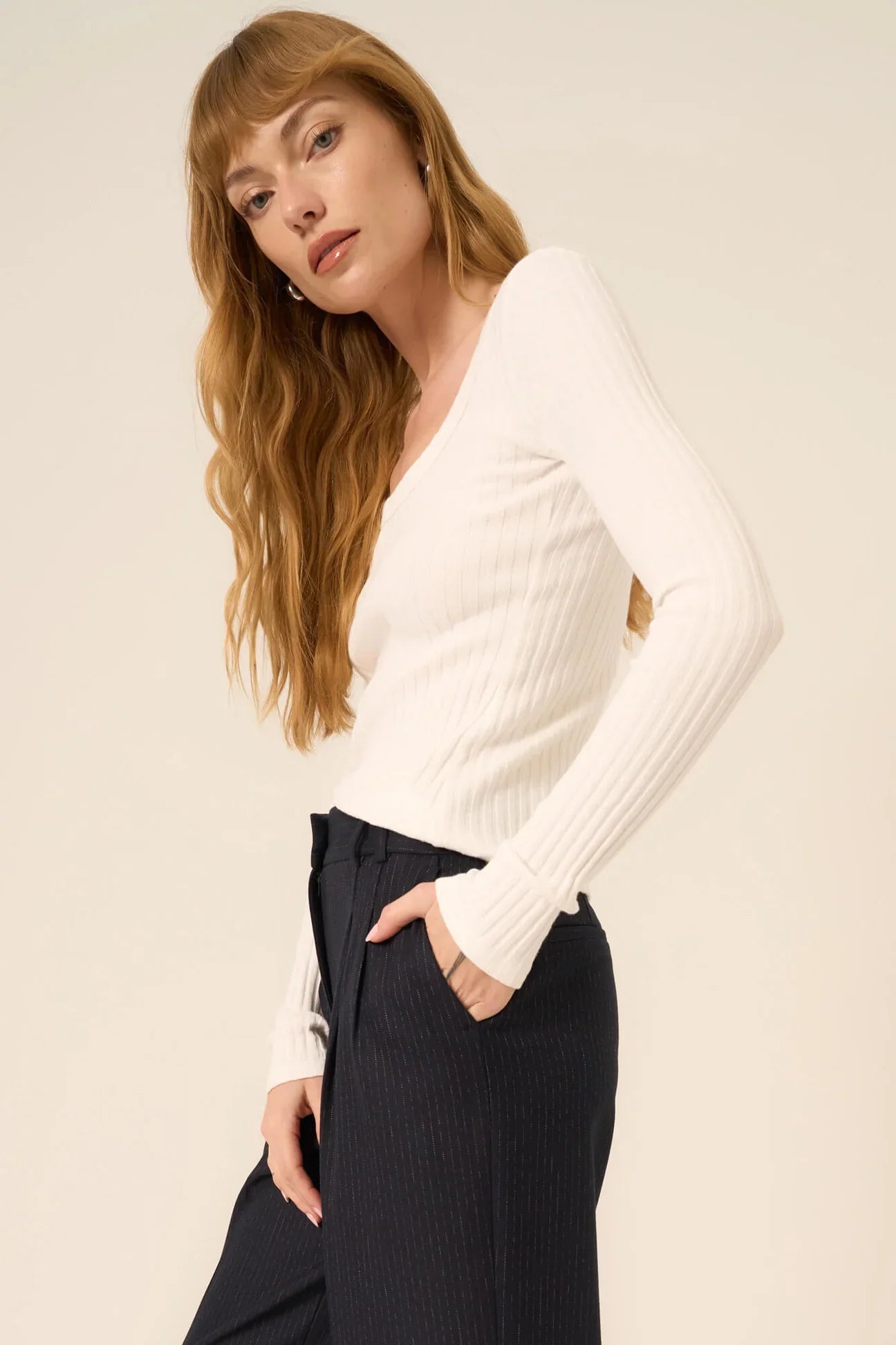 Project Social T What's The Scoop Long Sleeve White by Dear Lucy