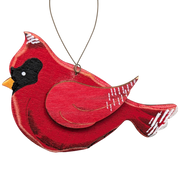 Ruby's Cardinal Grace: Hand-Painted Plywood Ornament