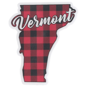 Small Vinyl Sticker - Vermont State Plaid