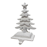 Iron Rustic Tree Stocking Holder - White
