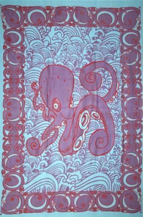 Tapestry Twin Size Octopus Purple by Homeportonline