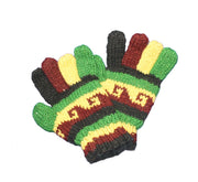 Fleece Lined Wool Glove - Yellow / Black / Red / Green