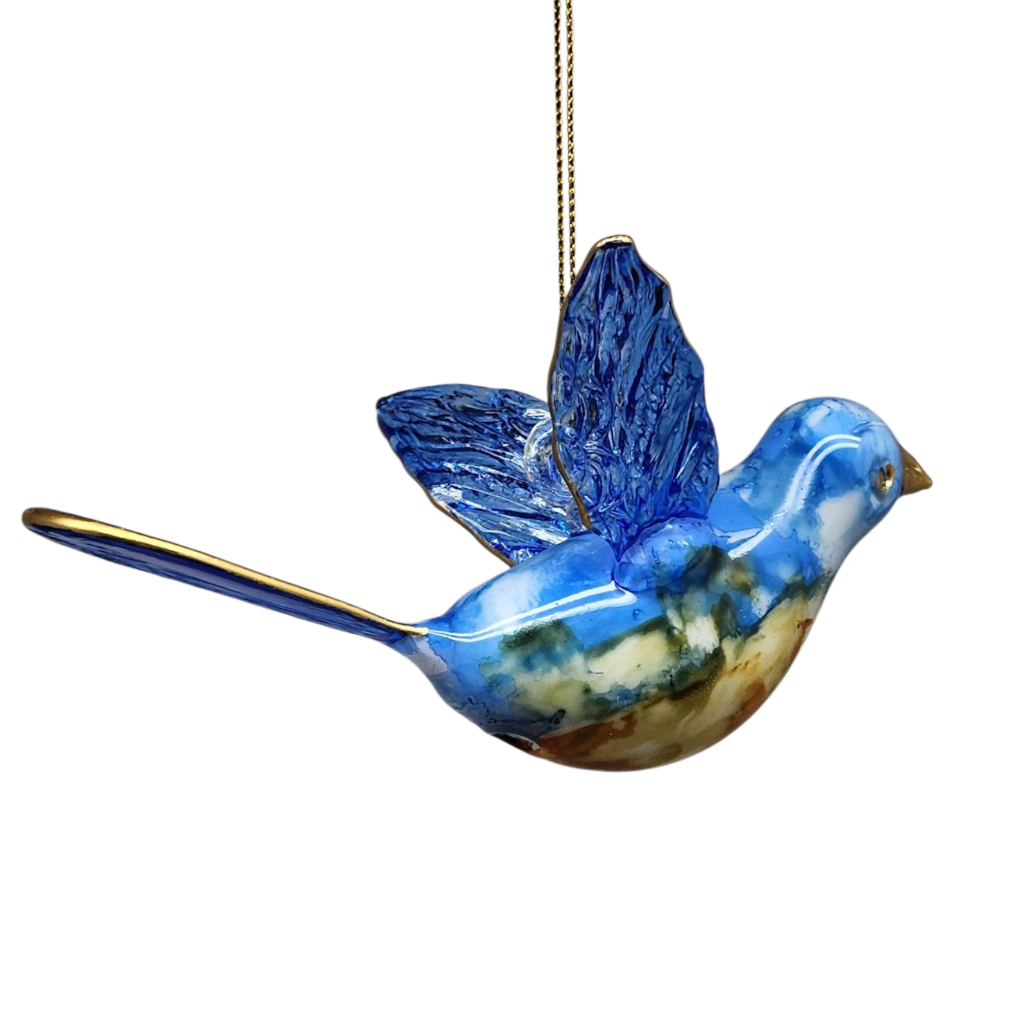 Blown Glass Bluebird - Azure Sky