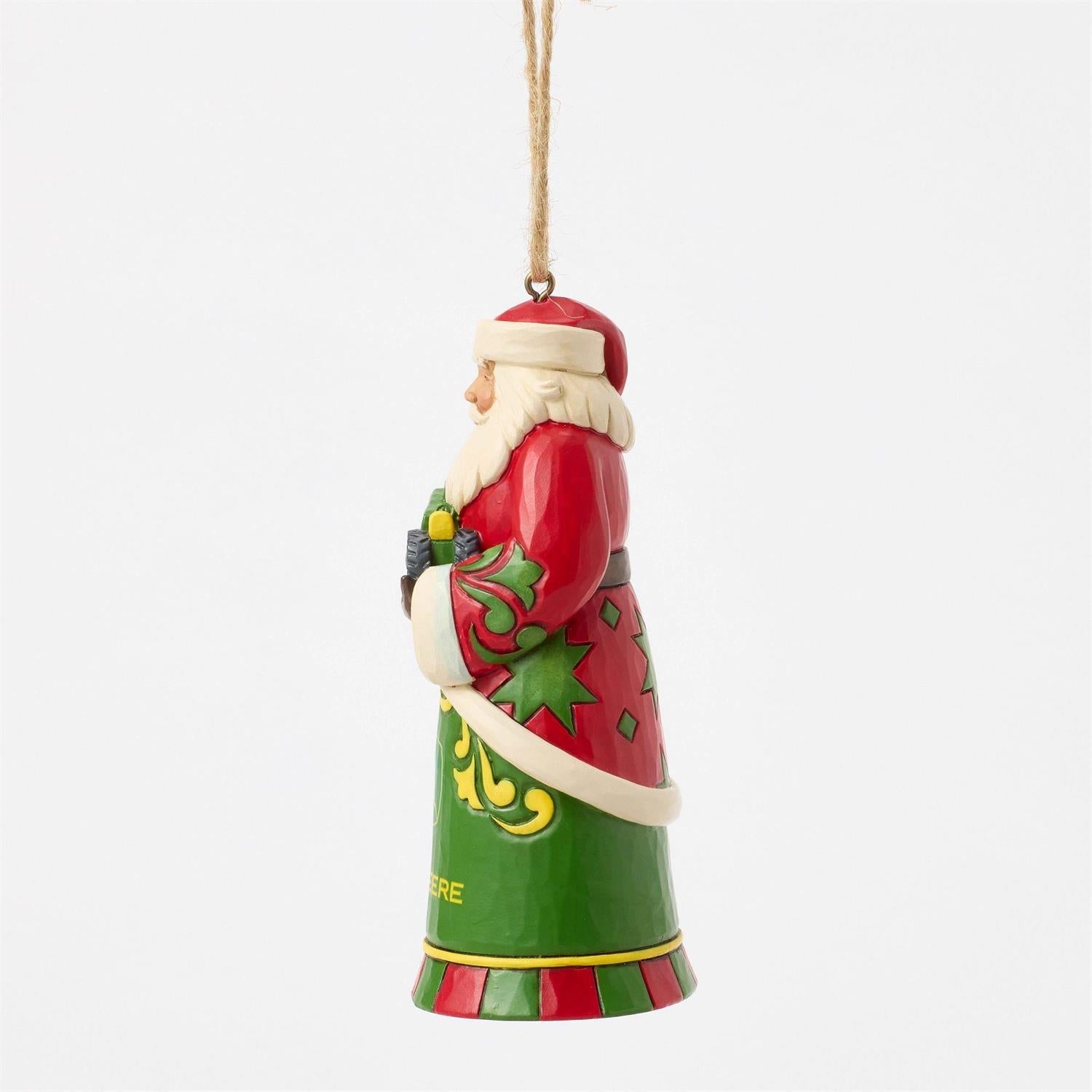 Santa with John Deere Tractor Ornament