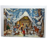 Glittered Advent Calendar - Village View
