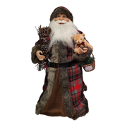 Woodland Cone Santa - Holding a Teddy Bear - 24 Inches Tall